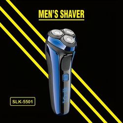 TEMU Smart Men's Electric Shaver With Led Display, 3-head Floating Beard Trimmer, Stainless Steel Body, Usb Rechargeable, Water Washable - For Full Body Grooming, Razor