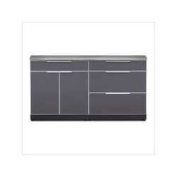 NewAge Outdoor Kitchens Aluminum Slate 3-Piece Outdoor Kitchen Set with Countertops and Covers