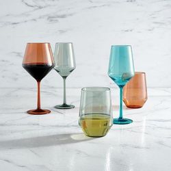 Set of 6 Sole Acrylic Glassware Collection - Sage Green, Sage Green Stemless Glass - Frontgate