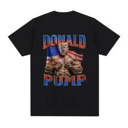 Donald Pump Gift Memo T-shirt Fun Election Fitness Pattern Women's Fashion Retro High Quality T-shirt Street Clothing