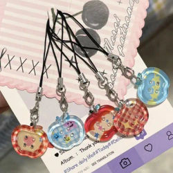 Mignon bouton téléphone pendentif à breloques Kawaii nouveaux étuis pour Airpods 4 iPhone 16 Mini pendentifs accessoires pour cartable Ins corée