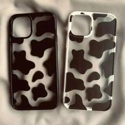 Phone Case For Samsung Galaxy A06 Case A16 A54 A35 A15 A55 A52 A34 5G S25 S24 S23 S22 Ultra S24 FE Cute Cow Print Silicone Cover