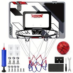 TEMU Portable Basketball Hoop With Mini Ball Hang To The Door Indoor Outdoor Play,