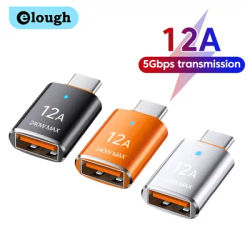 Elough USB 3.0 to Type C Male OTG Adapter with Light USB Female to Type C Connector for iPhone 15