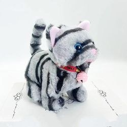 peluche gatto animale di peluche gatto interattivo robot gatto robotico che abbaia miagola gattino controllo touch animale domestico elettronico robot gattino giocattolo gatto animato per bambina