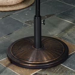 TEMU 13kg Garden Parasol Base Holder, Cement Outdoor Market Umbrella Stand, Fits 35mm/38mm/48mm Poles, Black