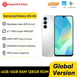 Global Version Samsung Galaxy A16 4G Smartphone Mediatek Helio G99 6.7" Super AMOLED Display 50MP Triple Camera 5000mAh Battery