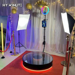 Glass 360 Photo Booth with Flight Case Free Custom Logo Portable Automatic 360 Video Booth for Party Events Wedding