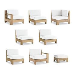 St. Kitts 8-pc. Modular Set in Weathered Teak - Standard, Rain Brick - Frontgate