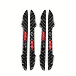 TEMU 4pcs Edition Car Door Edge Guards, Fit Anti-collision Protection Strips With Red Accents, Durable Rubber Material For Vehicle Safety