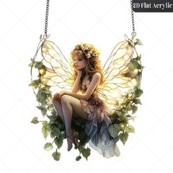 TEMU 1pc, Fairy Stained Glass Sun , Magic Fairy, Fairy Lover Gift, Acrylic Sun , Stained Glass Acrylic Decoration, Garden Decoration, Window Hanging Sun , Perfect Birthday Gift, Creative Gift