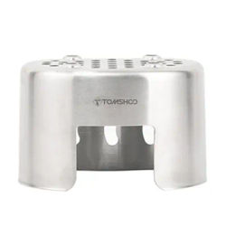 TOMSHOO Canteen Cup Stand Stainless Steel Wood Burning Stove for Outdoor Camping Hiking Picnic BBQ