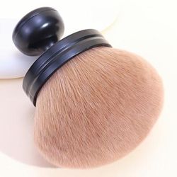 TEMU Oversized Multifunctional Makeup Brush, Soft Nylon Bristles, Portable Oval Powder Brush, Blush & Body Brush, Unscented, For Types, Abs Handle Beauty Tool