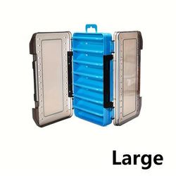 TEMU 1pc Double-sided Waterproof Fishing Bait Storage Box - Pp Plastic Gear Organizer With Multiple Compartments, Yellow & Gray Design For Easy Lure And Accessory Organization, Fishing Tackle Box