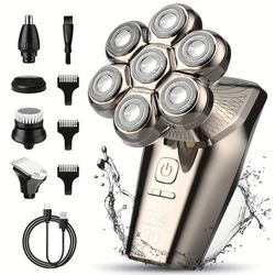 TEMU Sejoy 7d Electric Shaver For , Upgraded 7 Floating Head, With Nose Hair Trimmer, Facial Cleaning Brush, 1.5h Fast Charging Travel Lock