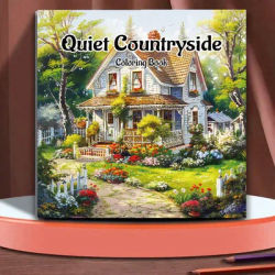 Quiet Countryside Coloring Book 20 Page House Landscape Adult Picture Book Kill Time Relaxing Art Doodle Painting Drawing