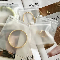 50pack Transparent Frosted Small Ziplock Plastic Bags Jewelry Gift Storage Bag Packaging Clear Eva Self Sealing Pouch Wholesale