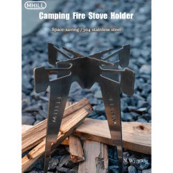Outdoor Camping Fire Stove Holder - Detachable Stainless Steel Grill Bracket Portable Lightweight with Storage Bag