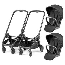 Peg Perego City Loop Double Stroller Bundle - Black / True Black