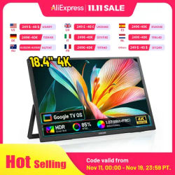 KINHANK K18G 18.4" 4K Portable Monitor with Google TV HDR10 85%NTSC Gaming Monitor for PC Laptop Phone Xbox PS4 PS5 Switch
