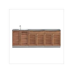 NewAge Outdoor Kitchens Grove 4-Piece Outdoor Kitchen Set with Countertops and Covers