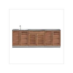 NewAge Outdoor Kitchens Grove 4-Piece Outdoor Kitchen Set with Countertops and Covers