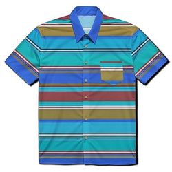 Retrò Vintage Anni '70 Camicia Camicia Aloha Hippie Disco A righe Costume Per uomo Mascherata Vacanza Feste Parata dell'Orgoglio Adulti Camicia
