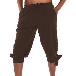 Retrò Vintage Medievale 17° secolo Mascherata Pantaloni da pirata Vichingo Tinta unica Costume Per uomo Costumi da pirata Fantasia Mascherata Festa / Sera Adulti Pantaloni
