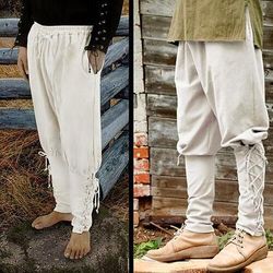 Retrò Vintage Medievale Rinascimento Pantaloni da pirata Cavaliere Celtico Ranger Tinta unica Costume Per uomo Costumi da pirata Fantasia Halloween Carnevale Mascherata Performance LARP Fiera