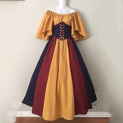 Elegante Classico Ispirato al vintage Vestito Mascherata Costume da cameriera Costumi a tema film / TV Vichingo Taglie Forti Ranger Tinta unica Costume Per donna Celtico Costumi da pirata Fantasia