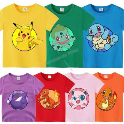 Pokemon Pikachu bébé coton t-shirt écureuil Mewtwo Charmander Eevee t-shirt Kawaii dessin animé