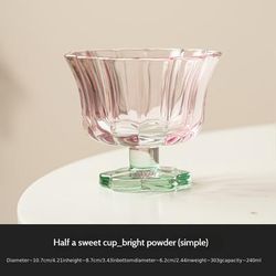 TEMU 1pc Gradient Striped Oval Glass Cup - Scratch Resistant, Reusable Multipurpose Glassware For Christmas, Halloween- Hand Wash Only, Holiday Glassware|fluted Glass Cups