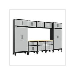 Armadillo Tough Grey 11-Piece Garage Cabinet Set with Levelers