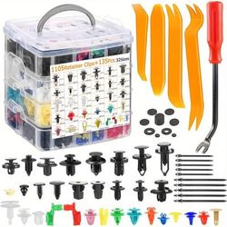 TEMU 1240pcs Car Push Fixing Clips And Auto Fastener Kit - Nylon Bumper Fender Rivets In 32 Most Popular Sizes, Includes 10 Tie Straps And Fastener Remover, Suitable For , Gm, For Ford, For , For