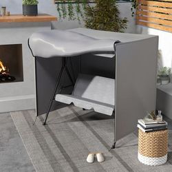 TEMU 3 Seater 600d Oxford Patio Swing Chair Cover Outdoor Garden Furniture Protection Protector, 177 X 114 X 152cm, Light Grey