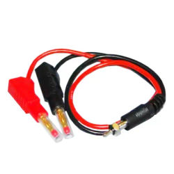 Glow Starter Plug RC Charge Cable Wire Lead to 4.0mm Gold Plated Stackable Shielded Banana Plug Connector 22AWG 30cm