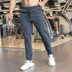 Men's Basketball Fitness Workout Trousers Muscle Training Stretch Casual Golf Quick Dry Trousers with Drawstring Sweatpants