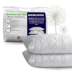 TEMU Pillows For Sleeping With Quilted Cover Ultra Soft Pillows 1 & 2 Pack Hotel Quality Filled Pillows For Back And Side Sleeper, Bed Hollow-fiber Hotel Pillows