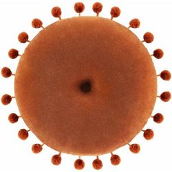 Matanog 18"H x 18"W Round Modern Pillow plush solid Cotton Rust/Brick Red Throw Pillow - Boutique Rugs