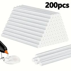 TEMU 200/400pcs High-temperature Resistant Hot Melt Glue Sticks - Strong Adhesive, Transparent, 7mm X 110mm Lengths For Diy Crafts, Plastic/ceramic/gypsum Board/, And More, Hot Glue Sticks