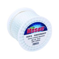 Mason Green Dot Braided Line 80lb 600yd Dacron 6GD-80