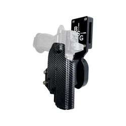 Black Scorpion Outdoor Gear Pro Heavy Duty Competition Kydex OWB Holster Sig Sauer P320 Full Size w/ TLR-7/TLR-8 Right Hand Black Shell Carbon Fiber