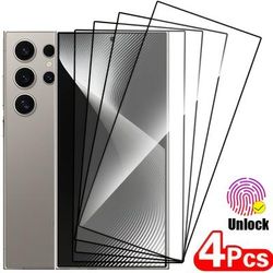 TEMU 4pcs Ultra Hd Tempered Glass Screen Protector For Galaxy S25/s24 & More - Glossy Finish, Smudge-resistant Coating, Anti-scratch, Easy Unlock