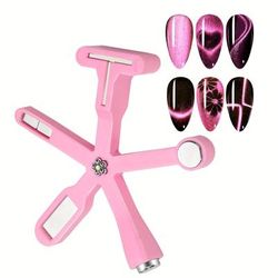 TEMU 6 In 1 Cat /led Gel Nail Magnet Plates For Manicure Art Design, High-quality, Suitable For Cat Eye Gel Polishing, Magnet Tool