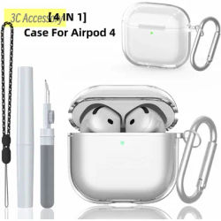 Case for AirPods 4 3 2 1/Pro 2nd Soft TPU Clear Shockproof Protective Cover Compatible women with AirPods 4th Generation （USB C)
