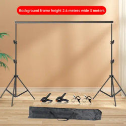 2.6x3M/8.5x10ft Photo Video Studio Backdrop Background Stand, Adjustable Telescopic Background