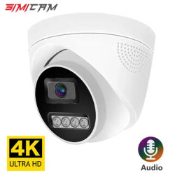 4K 8MP Surveillance Camera IP POE Onvif H265 Audio Dome Onvif HD Night Vision Human Detect 48V 4MP CCTV Video Security For NVR