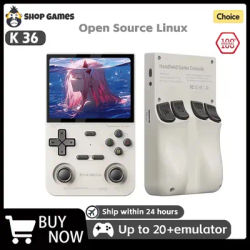 NEW K36 Retro Handheld Video Game Console Linux System IPS Screen Portable Pocket Video Player 64GB 128G Games