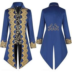 Vintage Punk Gotico 18° Secolo Cappotto Costume Cosplay Smoking Ebenezer Scrooge Dickens Vampiro Elfo Gentiluomo Ricamato Costume Per uomo Reale Stile Steampunk Natale Halloween Carnevale