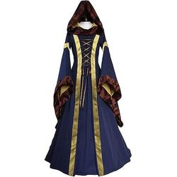 Medievale Rinascimento Abito da cocktail Abito da Ballo Vichingo Straniero Elfico Costume Per donna Celtico Fantasia Reale Halloween Carnevale Mascherata Feste LARP Fiera Rinascimentale Adulti Vestito